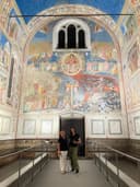 Professor Autizi and a Hidonix team member while working on acquiring the photogrammetry of the chapel.