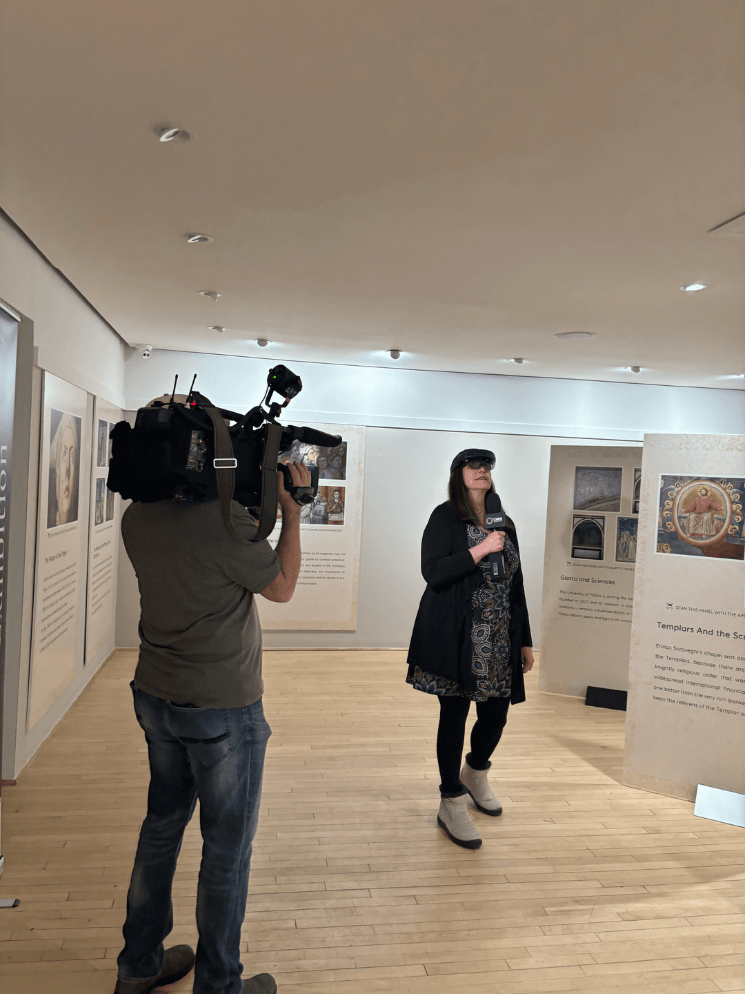 Canadian TV creating a feature about the exhibition at the IIC Toronto.